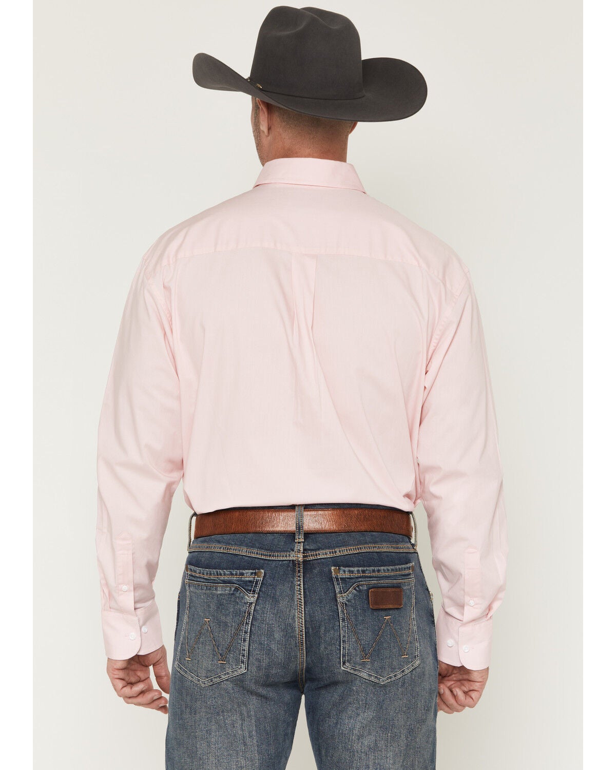 Image #4 - George Strait by Wrangler Men's Solid Long Sleeve Button-Down Stretch Western Shirt, Pink, hi-res