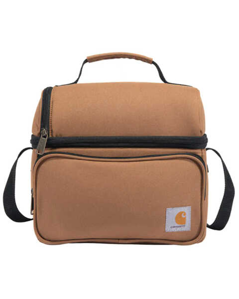 Image #1 - Carhartt Insulated 12 Can Two Compartment Lunch Cooler, Brown, hi-res