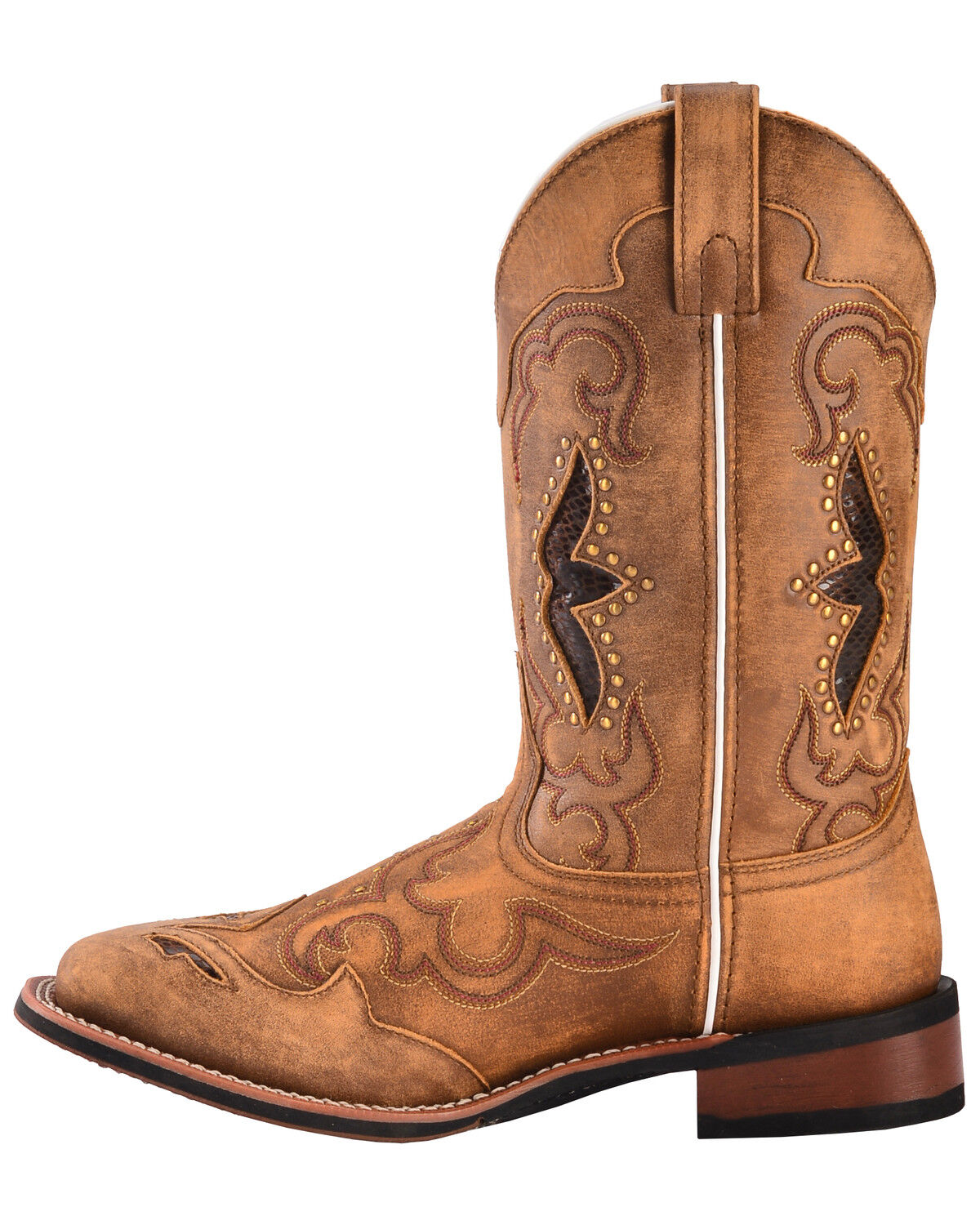 Image #5 - Laredo Women's Spellbound Western Performance Boots - Broad Square Toe, Tan, hi-res