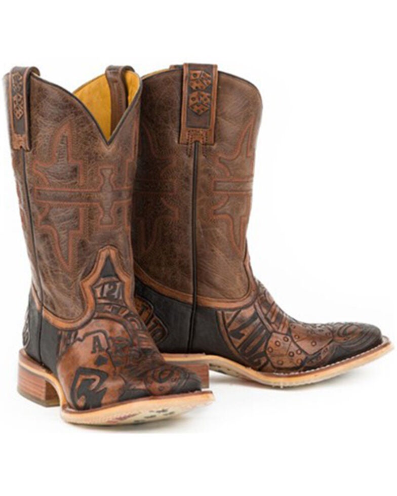 Tin Haul Kings / Gambling Legend ( Black) - Mens Leather Cowboy Boot