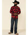 Resistol Men's Red Lumberjack Large Check Plaid Long Sleeve Western Shirt , Red, hi-res