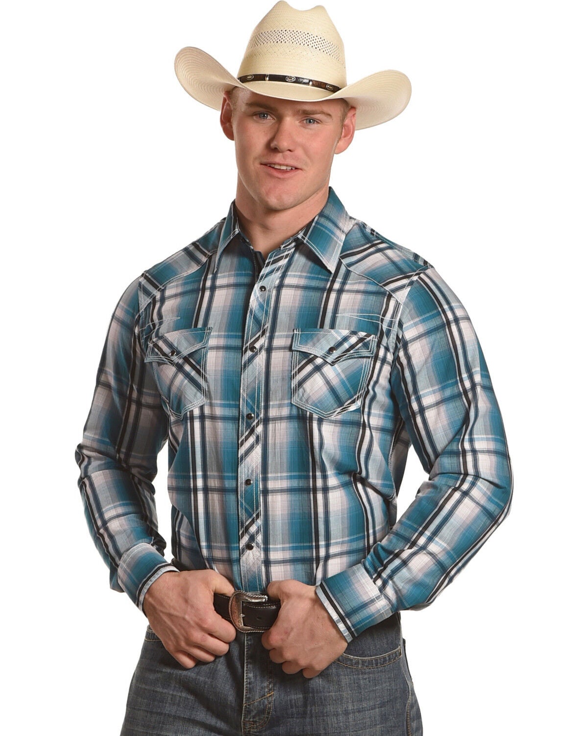 Teal 1878 Texture Plaid Shirt | Sheplers