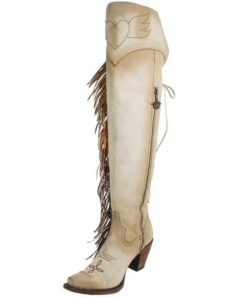 Image #7 - Junk Gypsy by Lane Women's Spirit Animal Tall Boots - Snip Toe , Cream, hi-res