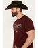 Cinch Men's Fish Logo Short Sleeve Graphic T-Shirt, Burgundy, hi-res