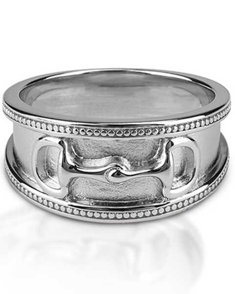 Kelly Herd Women's Wide Band D-Ring Bit Ring, Silver, hi-res