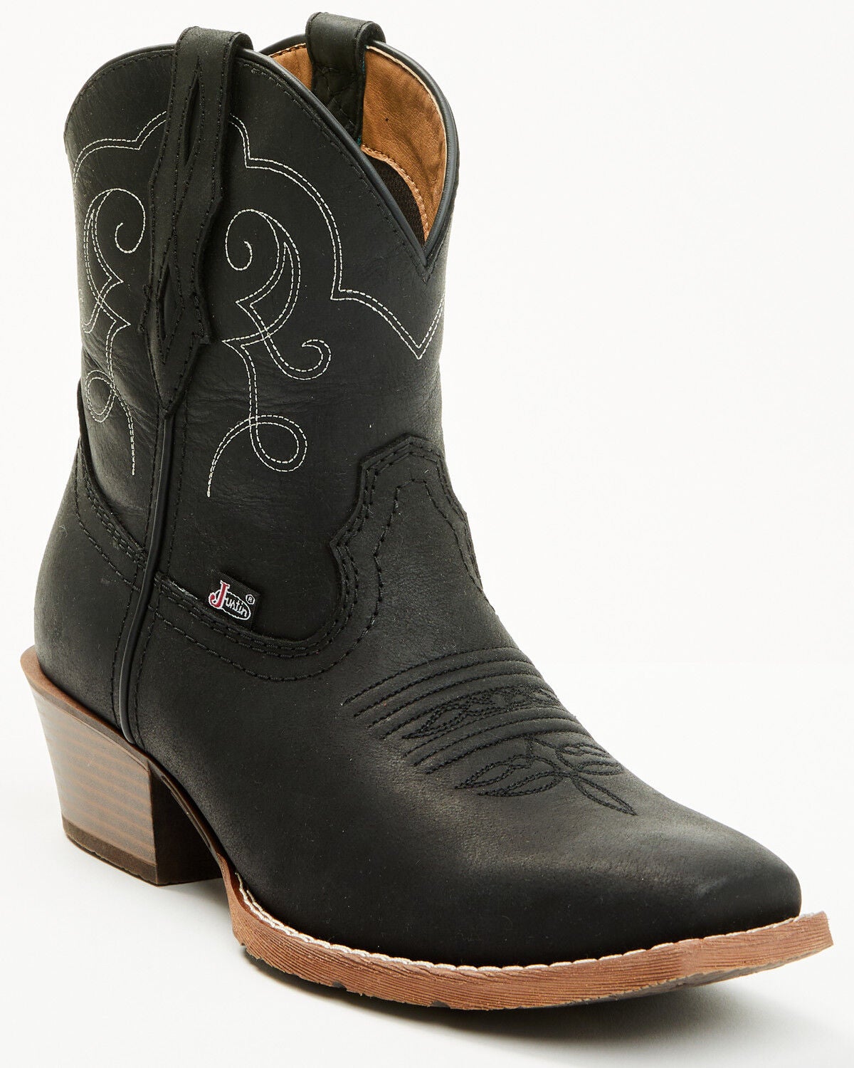 Justin Women's Boot Barn Exclusive Gypsy Western Booties - Square Toe, Black, hi-res