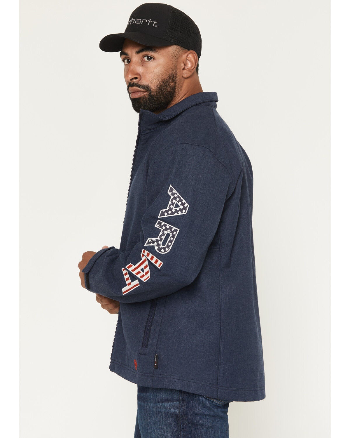 Ariat Men's FR Team Logo Softshell Jacket, Navy, hi-res