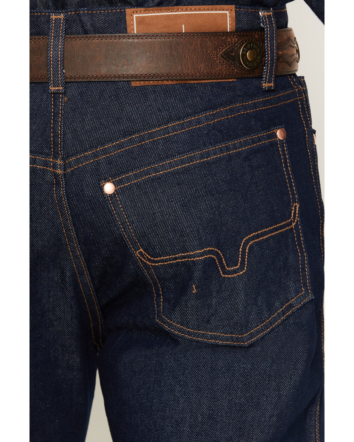 Image #4 - Zach Top X Kimes Ranch Men's Dark Wash Mid Rise Bootcut Rigid Denim Jeans, Dark Medium Wash, hi-res