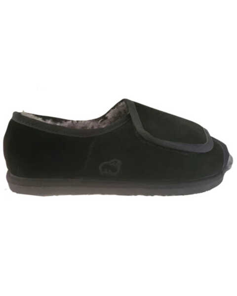 Image #1 - Lamo Footwear Men's Apma Open Toe Wrap Wide Slippers , Black, hi-res