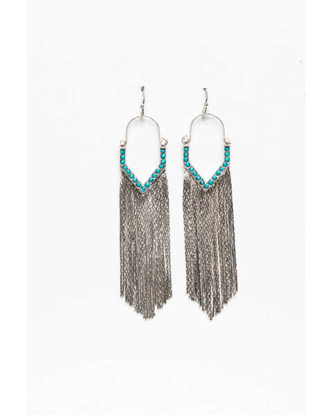 Image #1 - Idyllwind Women's Just Say Yes Drop Fringe Earrings, Silver, hi-res
