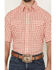 Image #3 - Wrangler Men's Plaid Print Short Sleeve Pearl Snap Western Shirt, Orange, hi-res