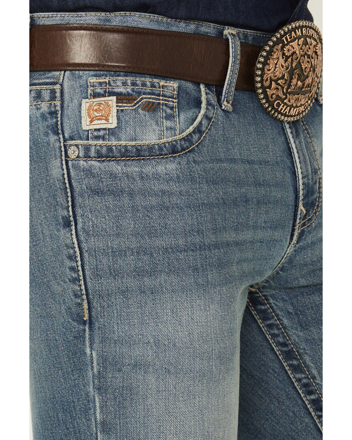 Image #2 - Cinch Men's Ian Medium Wash Slim Bootcut Rigid Denim Jeans, Indigo, hi-res