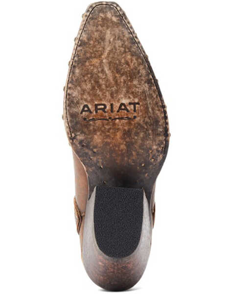 Image #5 - Ariat Women's Greenly Distressed Studded Booties - Snip Toe , Brown, hi-res