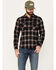 Image #1 - Brixton Men's Bowery Stretch Plaid Print Long Sleeve Button-Down Flannel Shirt, Black, hi-res