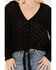 Image #3 - Wrangler Retro Women's Tie Front Poet Sleeve Cropped Blouse, Black, hi-res