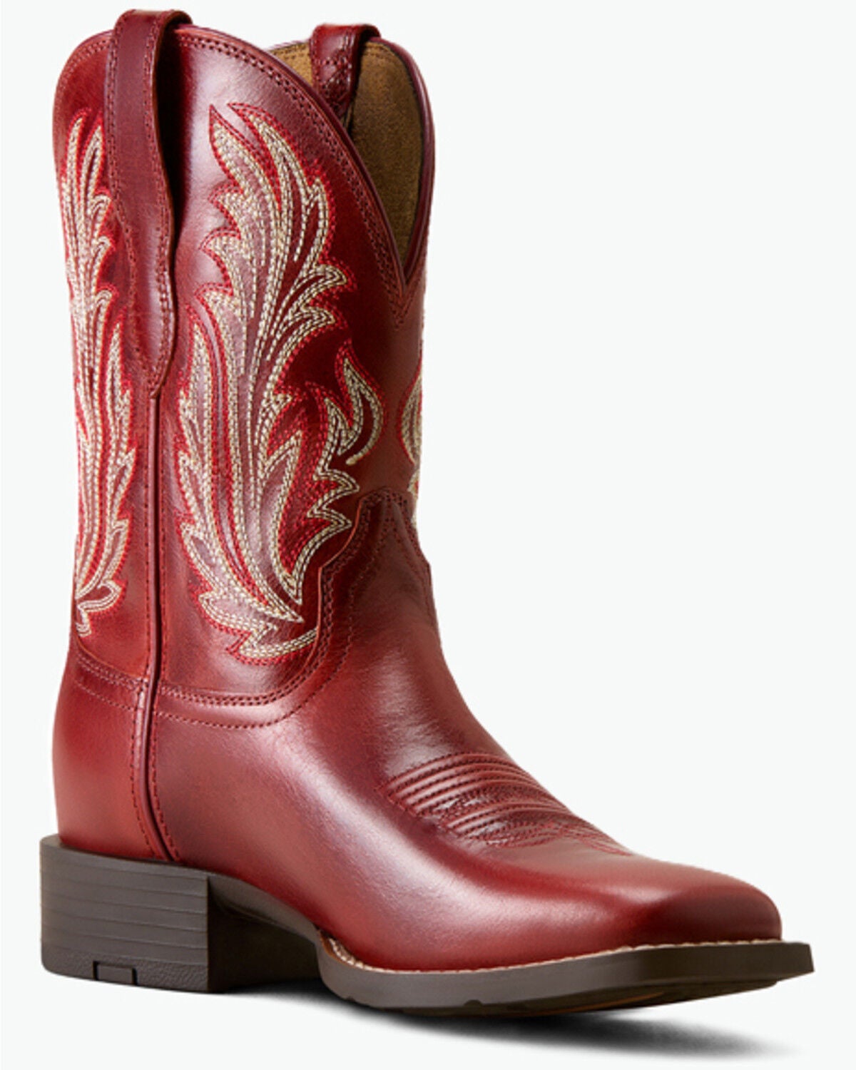 Image #1 - Ariat Women's Round Up Filly Performance Western Boots - Broad Square Toe, Red, hi-res