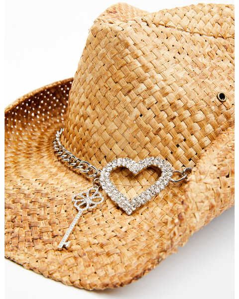 Image #2 - Shyanne Women's Key To My Heart Straw Cowboy Hat, Natural, hi-res