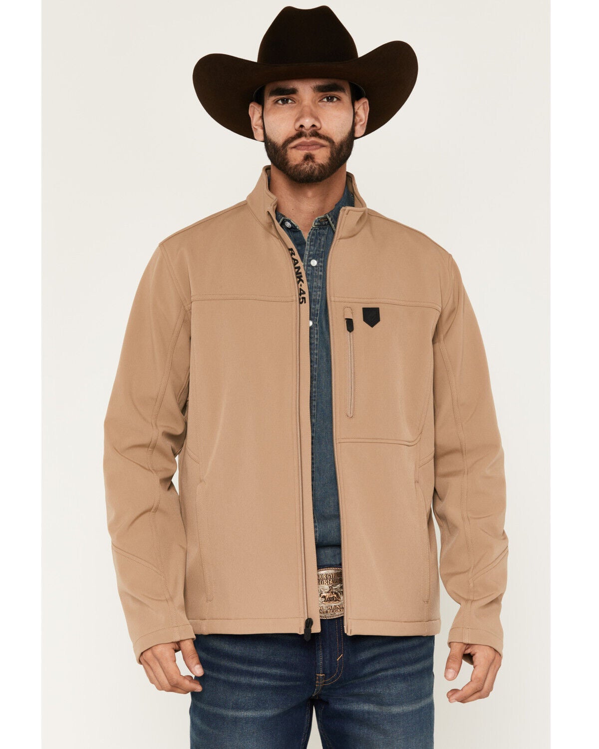 Image #1 - RANK 45&reg; Men's Richwood Softshell Jacket - Big, Khaki, hi-res