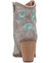 Dingo Women's Tootsie Floral Embroidered Western Fashion Booties - Snip Toe , Grey, hi-res