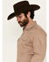 Image #2 - Wrangler Retro Men's Solid Long Sleeve Snap Western Shirt, Taupe, hi-res