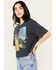 Cleo + Wolf Women's Botanical Boxy Cropped Short Sleeve Graphic Tee, Indigo, hi-res