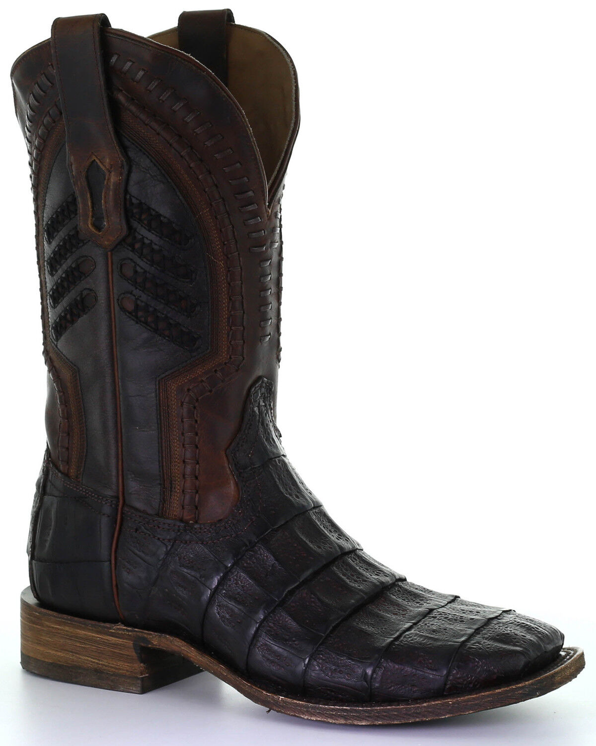 CORRAL Men's Brown Overlay Square Toe Cowboy Boots R1432 