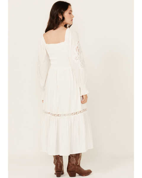 Image #4 - Miss Me Women's Lace Detail Midi Dress, White, hi-res