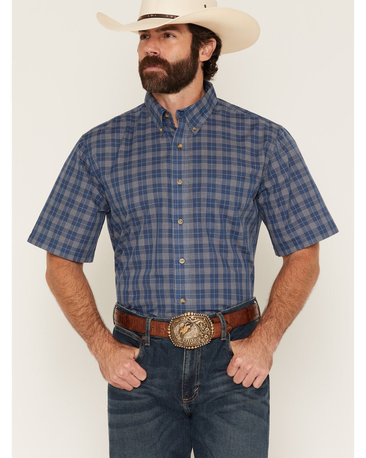 Image #2 - Wrangler Riata Men's Assorted Plaid Print Short Sleeve Button-Down Western Shirt, Multi, hi-res
