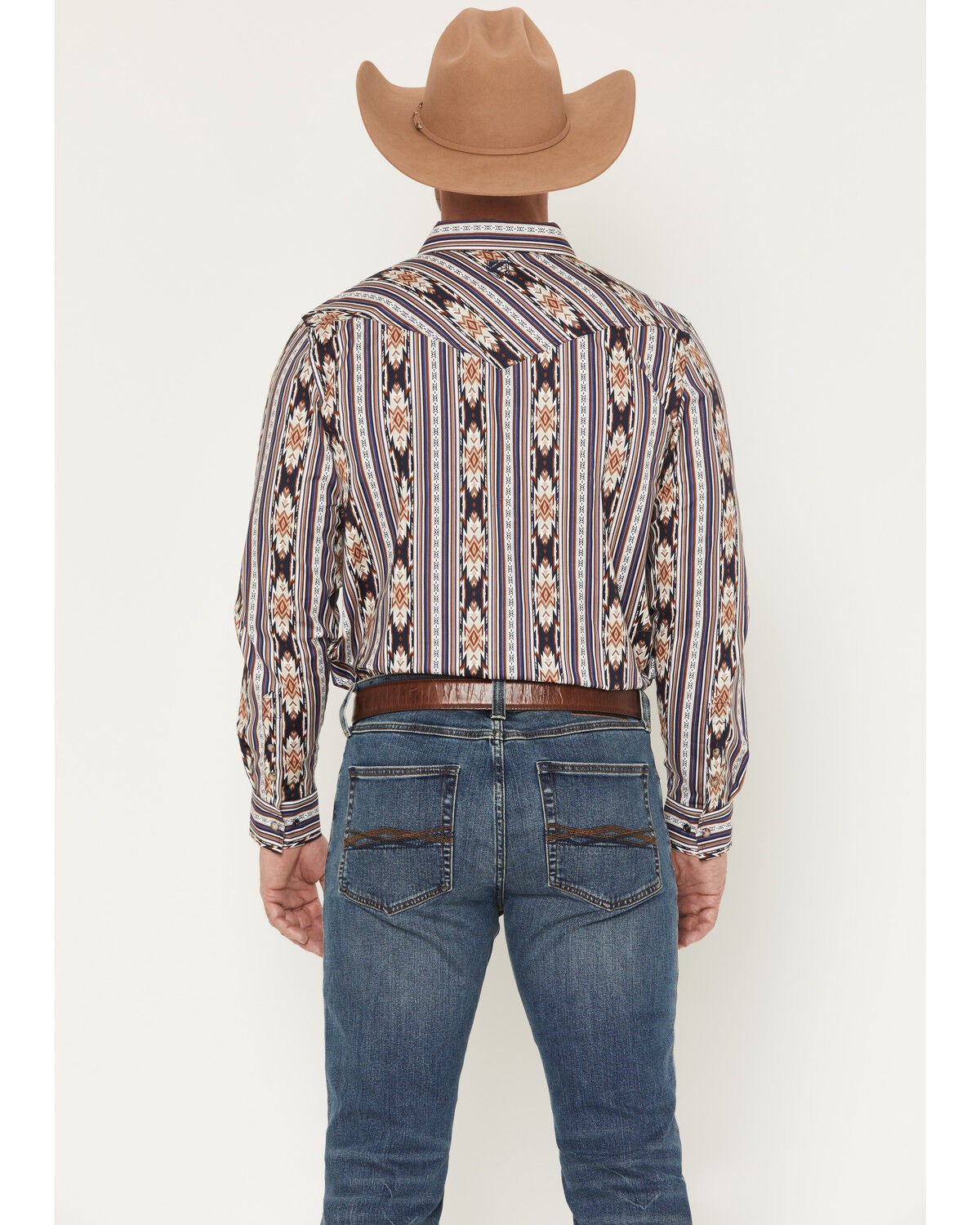 Image #4 - RANK 45&reg; Men's White Mountain Southwestern Striped Print Long Sleeve Snap Stretch Western Shirt, Multi, hi-res