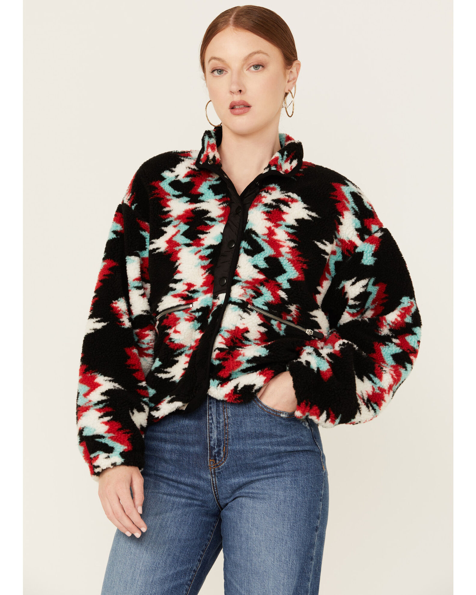 Southwestern fleece jacket store