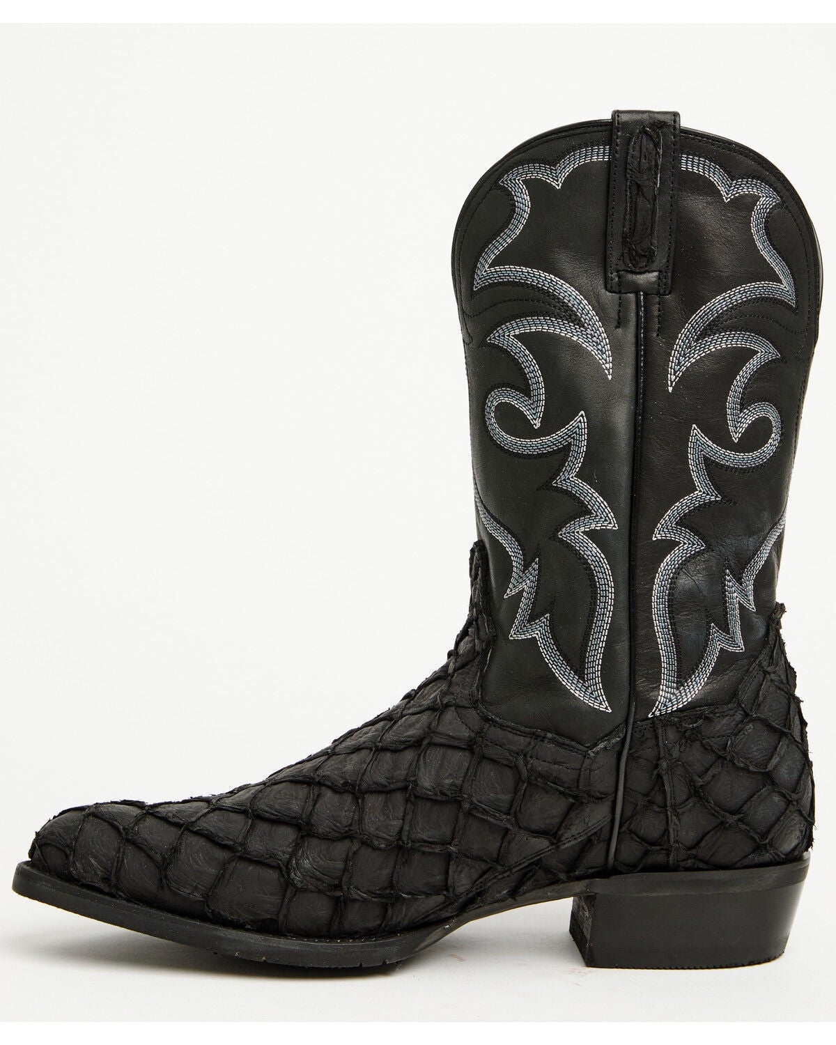 Image #3 - Dan Post Men's Exotic Pirarucu Western Boots - Round Toe, Black, hi-res