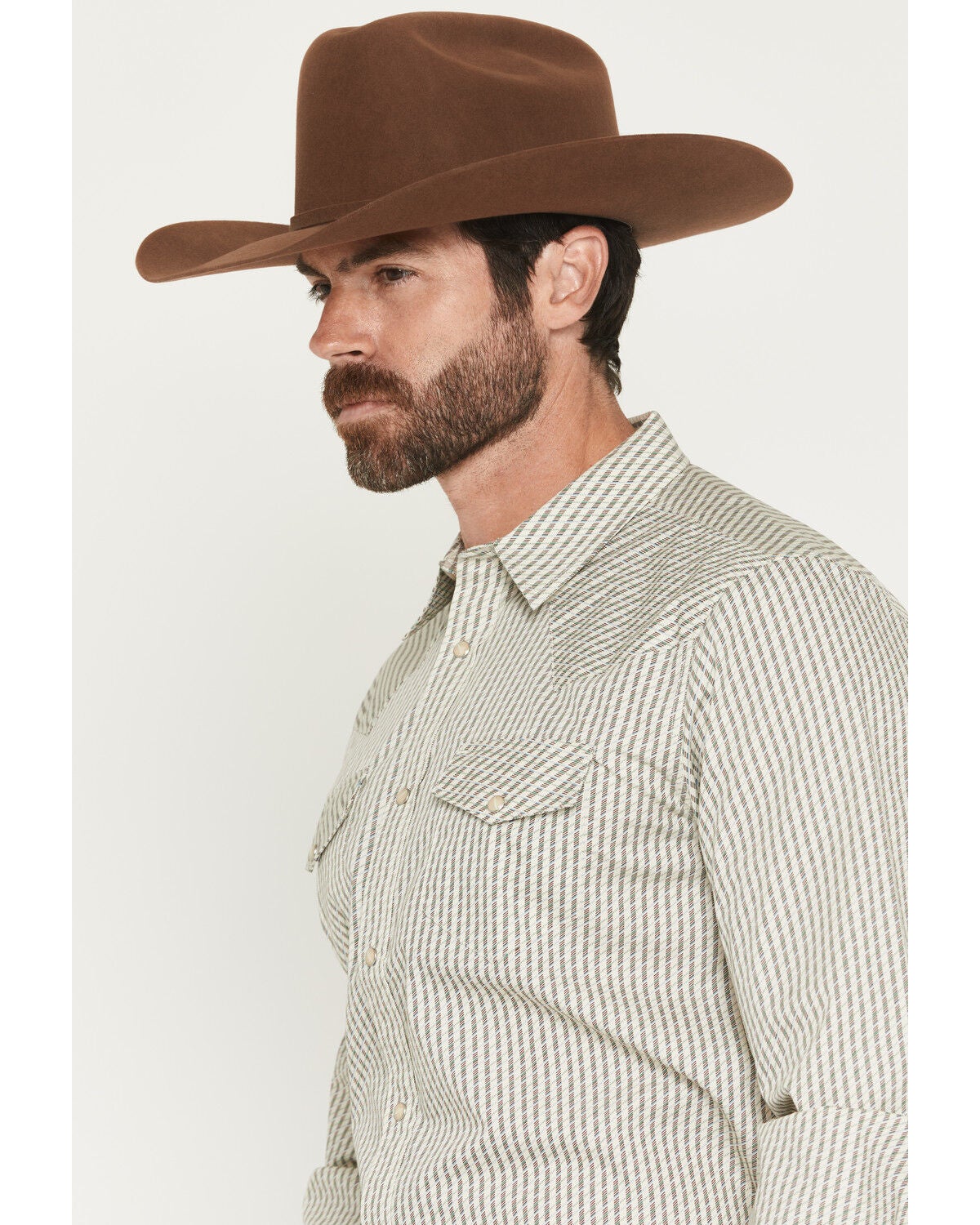 Image #2 - Gibson Trading Co Men's Circuit Striped Print Long Sleeve Snap Western Shirt - Tall, Cream, hi-res