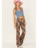 Wrangler Women's Bloom Print Wanderer Flare Jeans, Dark Brown, hi-res