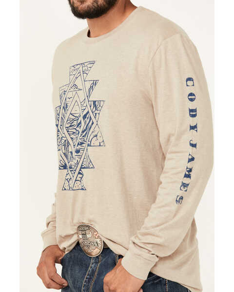 Image #3 - Cody James Men's Southwestern Scenic Long Sleeve Graphic T-Shirt, Tan, hi-res