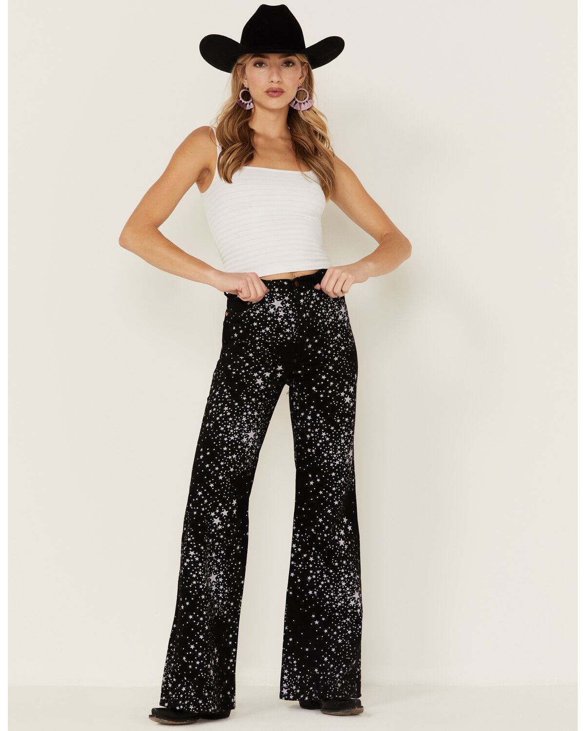 Image #1 - Wrangler Women's Star Struck Black High Rise Flare Jeans, , hi-res