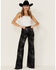 Image #1 - Wrangler Women's Star Struck Black High Rise Flare Jeans, , hi-res