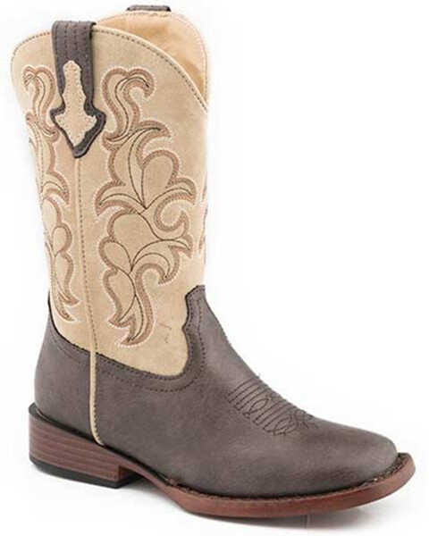 Roper Men's Blaze Synthetic Performance Western Boots - Broad Square Toe , Brown, hi-res