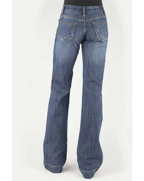 Image #3 - Stetson Women's 214 Medium Wash Pieced Pocket Trouser Leg Jean , Blue, hi-res