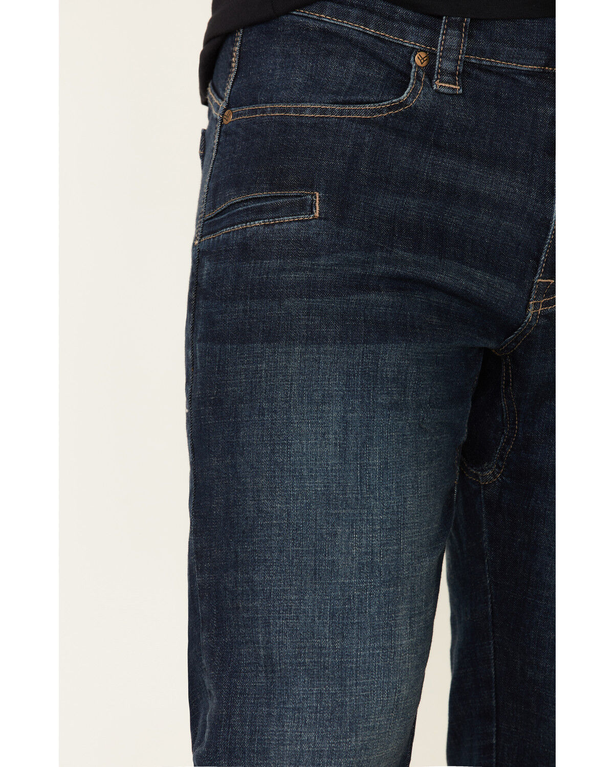 Image #4 - Hawx Men's Dark Wash Straight Stretch Denim Work Jeans, Indigo, hi-res