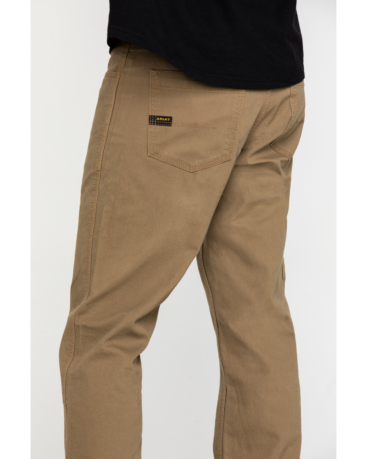 Image #4 - Ariat Men's Khaki Rebar M4 Made Tough Durastretch Straight Leg Work Pants, Beige/khaki, hi-res