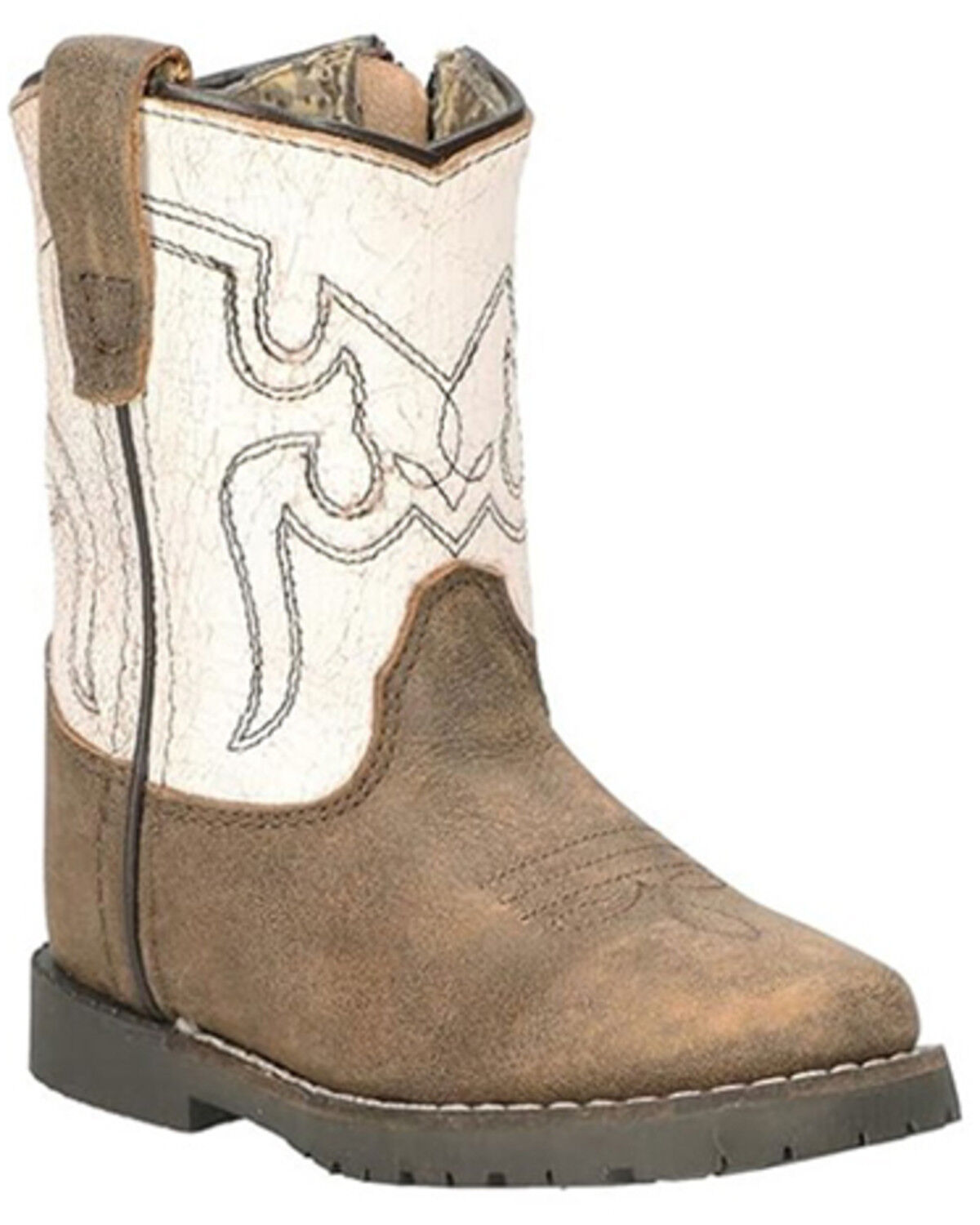 Image #1 - Smoky Mountain Toddler Boys' Autry Western Boots - Broad Square Toe, White, hi-res