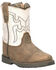 Image #1 - Smoky Mountain Toddler Boys' Autry Western Boots - Broad Square Toe, White, hi-res