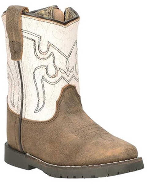 Image #1 - Smoky Mountain Toddler Boys' Autry Western Boots - Broad Square Toe , White, hi-res
