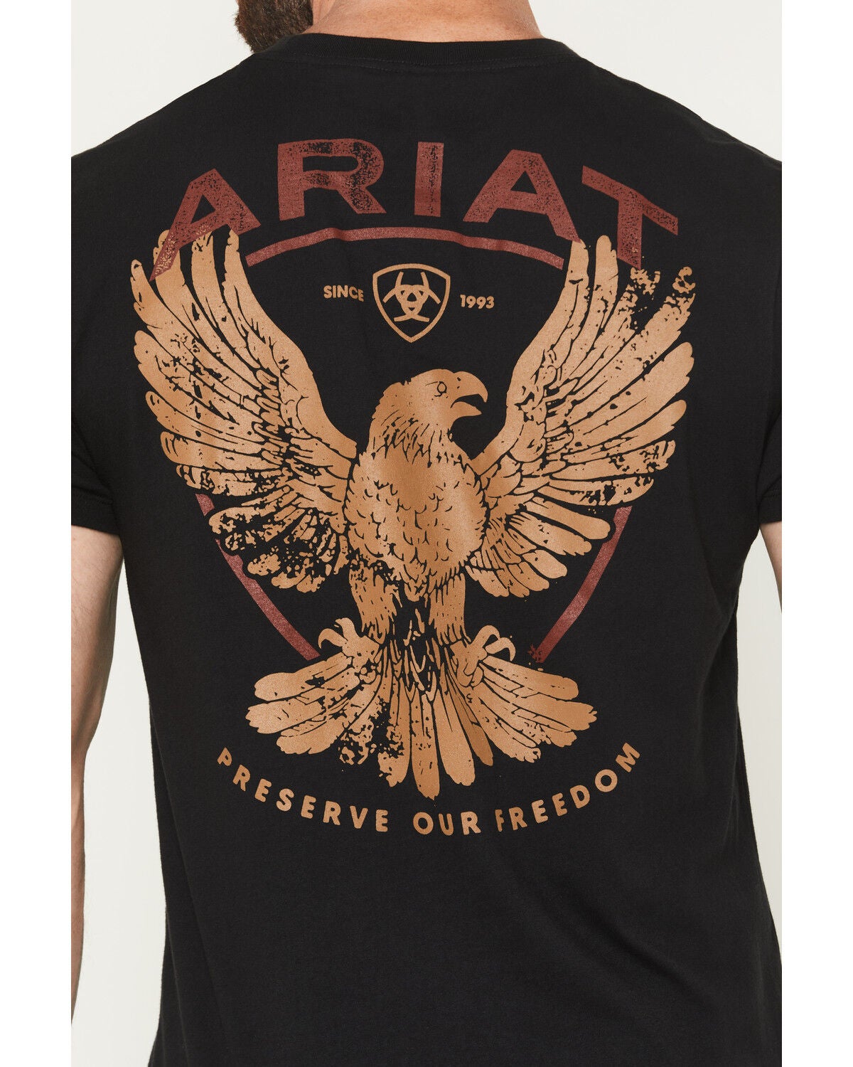 Image #4 - Ariat Men's Rustic Eagle Short Sleeve Graphic T-Shirt, Black, hi-res