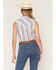 Image #4 - Wrangler Retro Women's Boot Barn Exclusive Striped Sleeveless Pearl Snap Western Shirt, Blue, hi-res