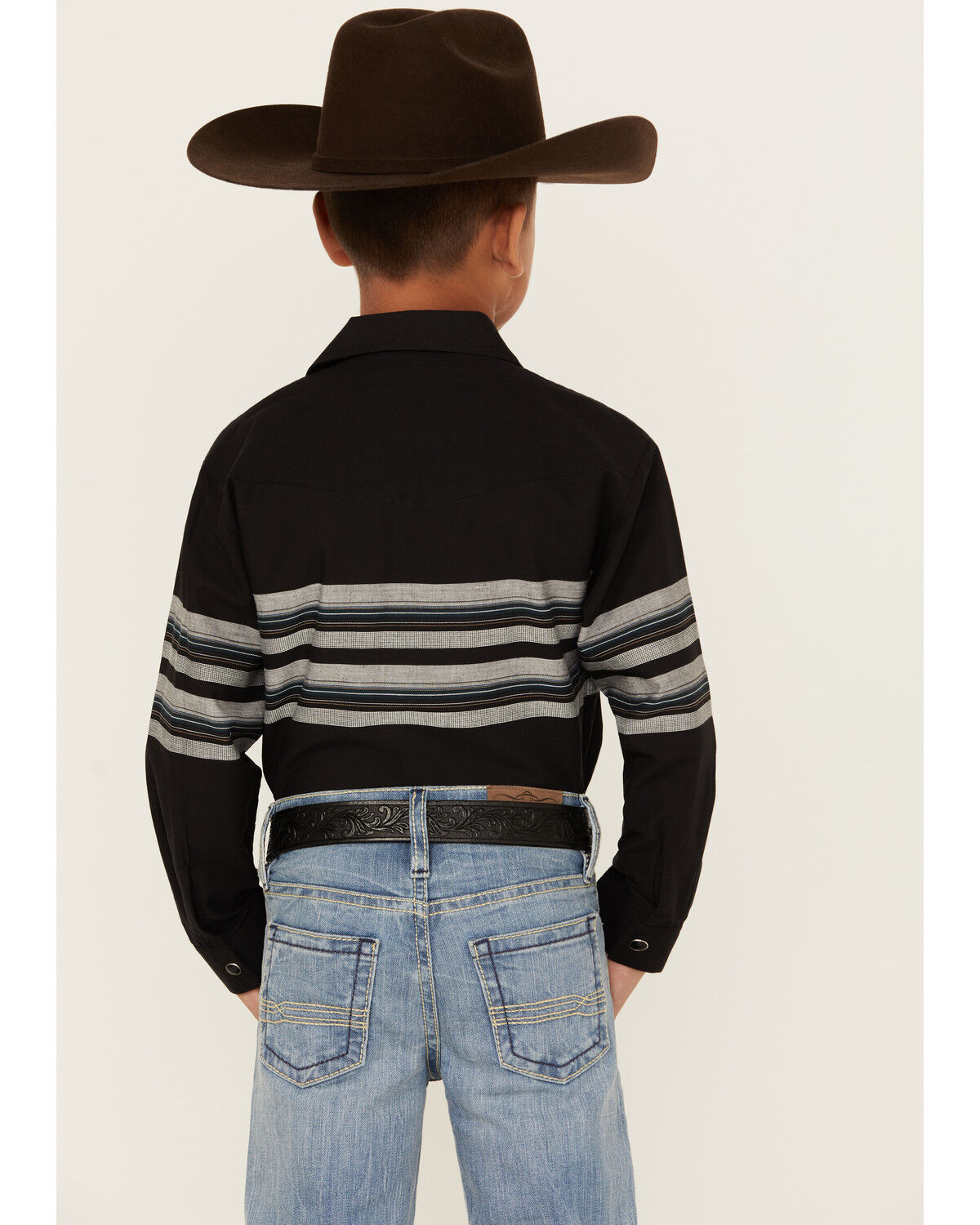 Image #4 - Roper Boys' Border Stripe Long Sleeve Snap Western Shirt, , hi-res
