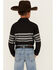 Image #4 - Roper Boys' Border Stripe Long Sleeve Snap Western Shirt, Black, hi-res