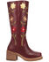 Image #2 - Dingo Women's Floral Bloom Fashion Boots - Round Toe, Burgundy, hi-res