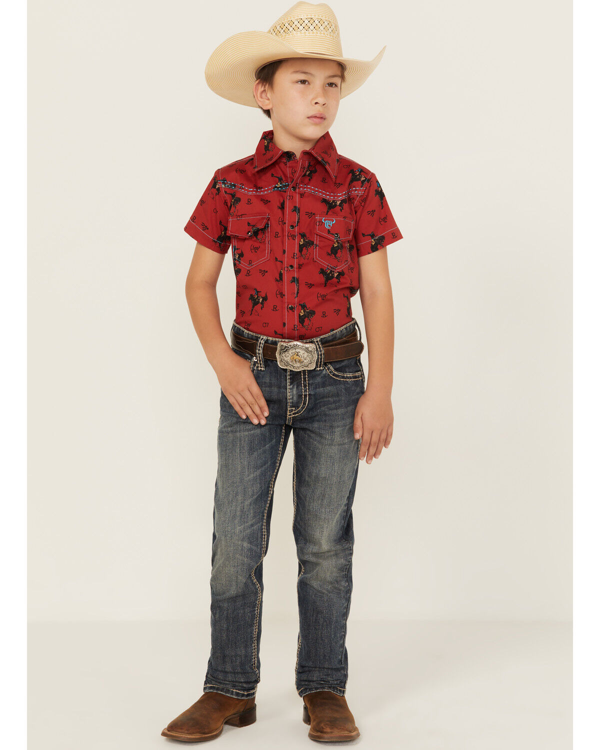 Image #1 - Panhandle Boys' Dark Wash Vintage Revolver Denim Jeans, Dark Wash, hi-res