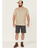 Image #1 - Brothers and Sons Men's Weathered Ripstop Stretch Slim Shorts, Charcoal, hi-res